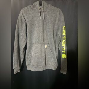 Carhartt Charcoal Gray Zip-Up Sweater with Neon Accents